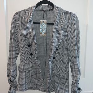 Black and white blazer